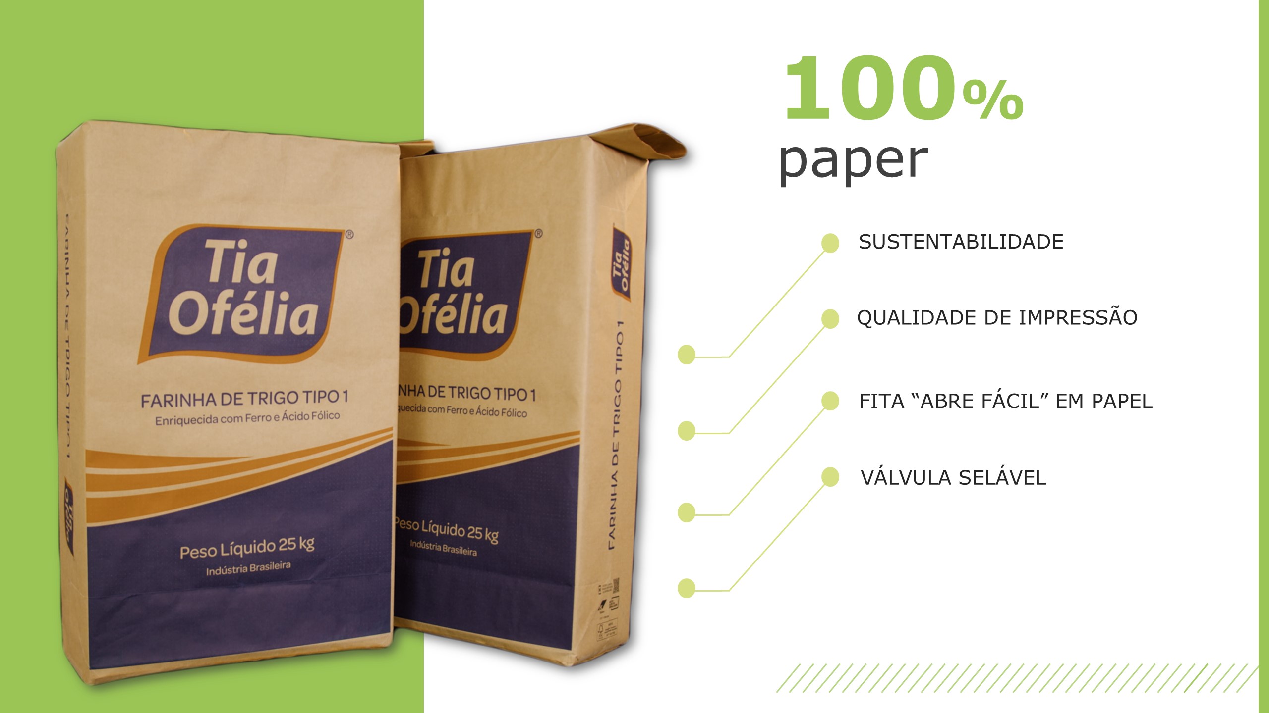 <span style = 'font-size:120%; font-weight: bold;'>Euka Flour Bag | Sacaria Valvulada</span><br>Fabricação de “sacaria colada válvula” de papel para envaze de 25Kg de farinha de trigo, com menor utilização de quantid...
