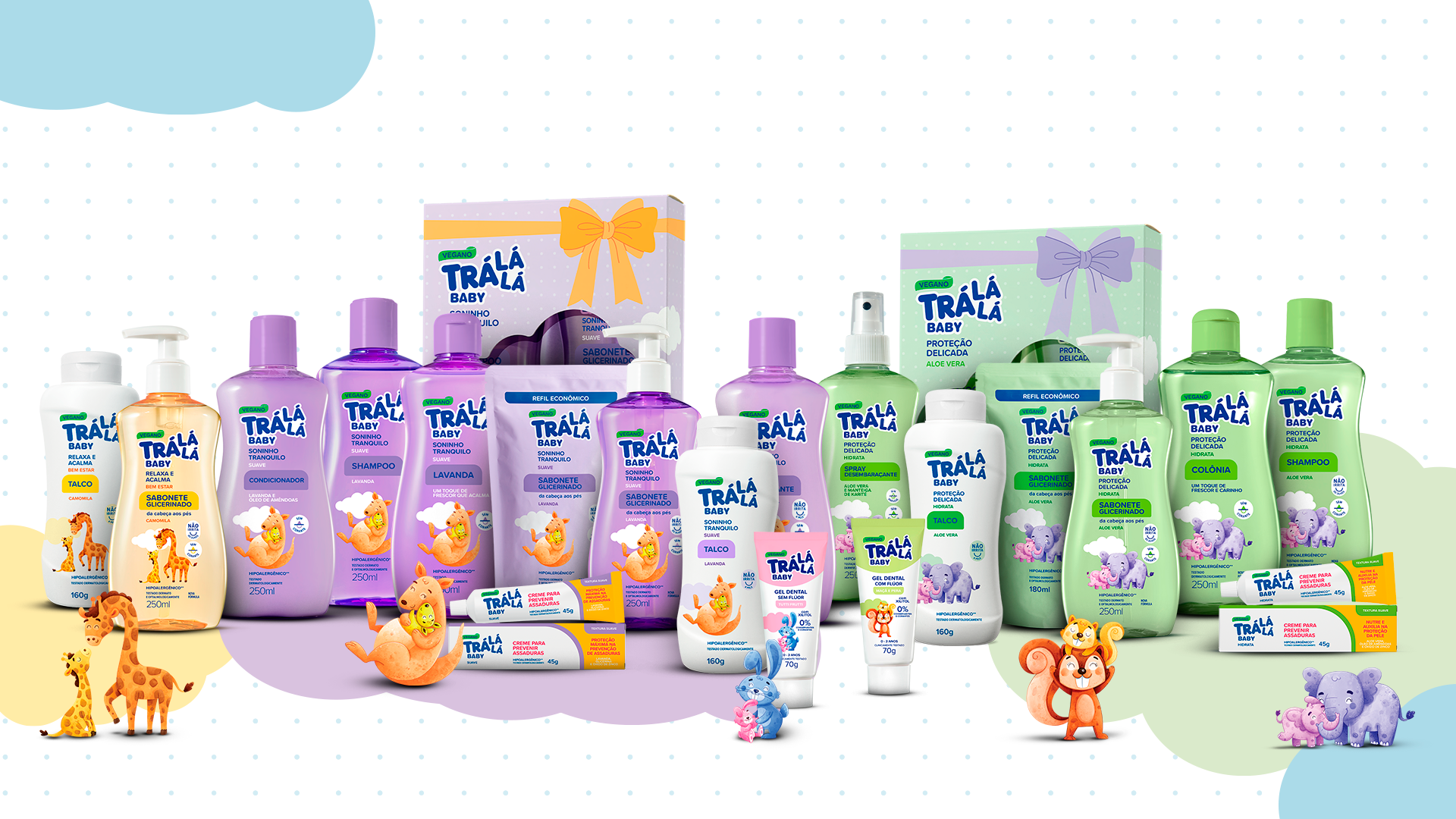 <span style = 'font-size:120%; font-weight: bold;'>Linha Trá Lá Lá Baby</span><br>Com quase 30 anos de cuidados com as famílias brasileiras, a linha foi relançada trazendo fórmulas mais suaves e um novo...
